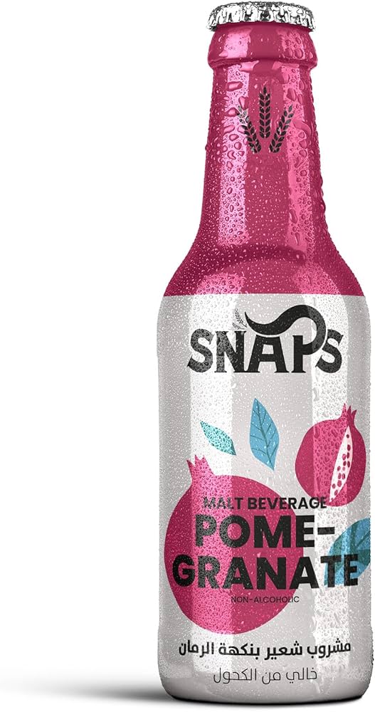 Snaps Non-Alcoholic Malt Drink Pomegranate Flavor (250 ml) - Made in Egypt